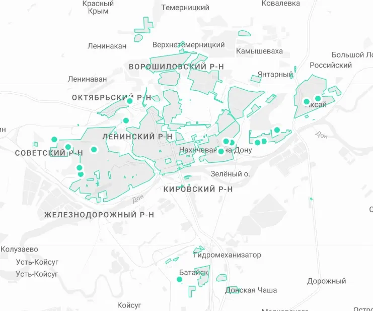 Зона завершения аренды Делимобиль Ростов-на-Дону